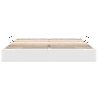 Storage Bed with Storage Pure White 183 x 213 cm Faux leather