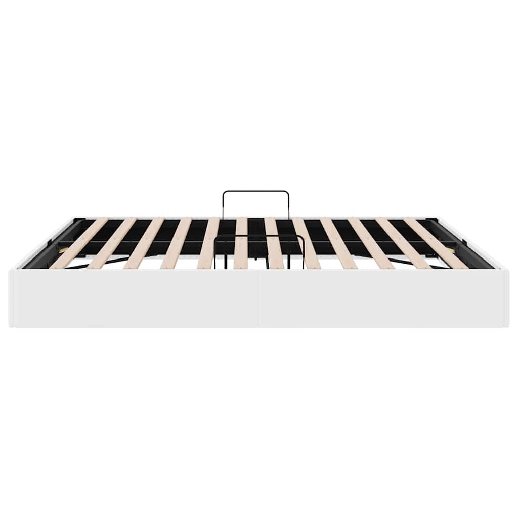 Storage Bed with Storage Pure White 183 x 213 cm Faux leather