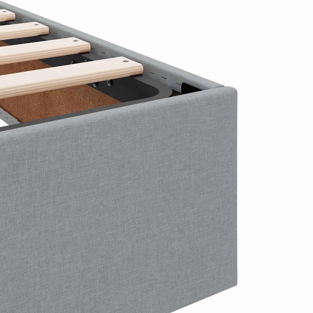 Storage Bed with Storage Light Grey 90 x 190 cm Fabric