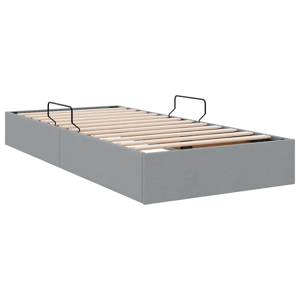 Storage Bed with Storage Light Grey 90 x 190 cm Fabric