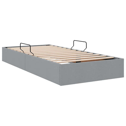 Storage Bed with Storage Light Grey 90 x 190 cm Fabric