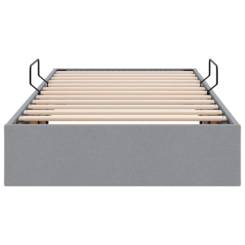Storage Bed with Storage Light Grey 90 x 190 cm Fabric