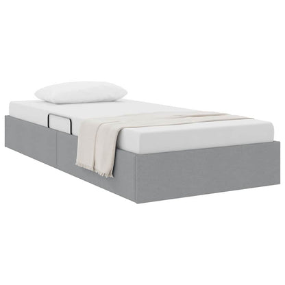 Storage Bed with Storage Light Grey 90 x 190 cm Fabric