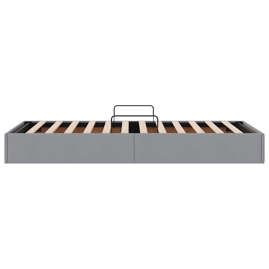 Storage Bed with Storage Light Grey 90 x 190 cm Fabric