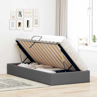 Storage Bed with Storage Dark Grey 90 x 190 cm Fabric