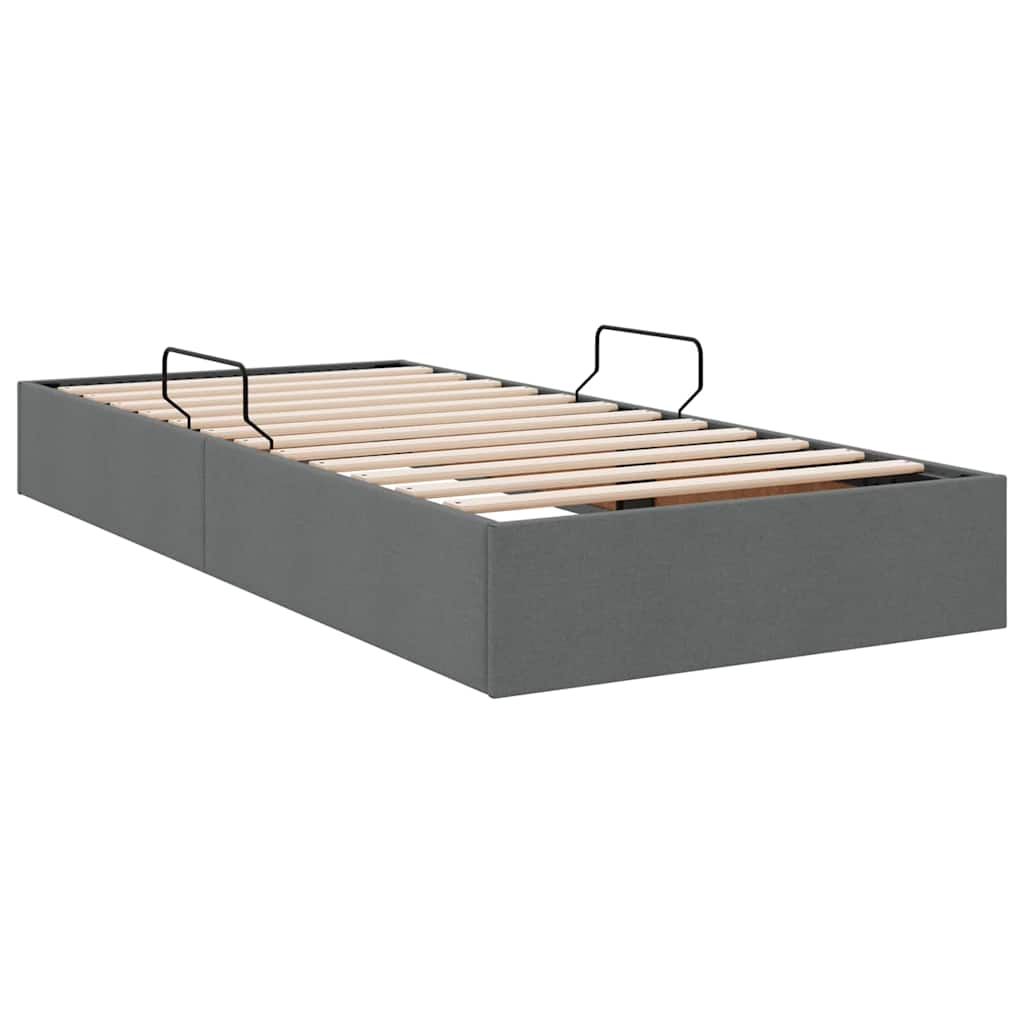 Storage Bed with Storage Dark Grey 90 x 190 cm Fabric