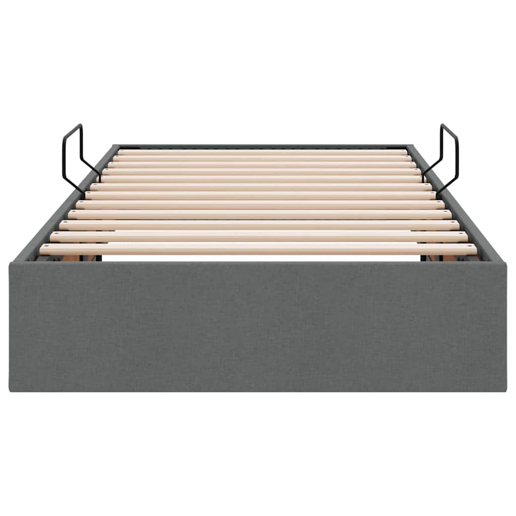 Storage Bed with Storage Dark Grey 90 x 190 cm Fabric