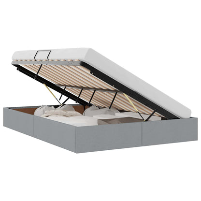 Storage Bed with Storage Light Grey 135 x 190 cm Fabric