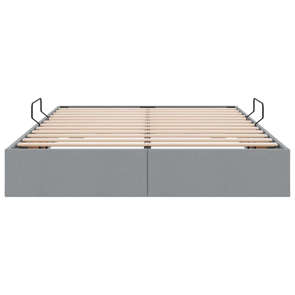 Storage Bed with Storage Light Grey 135 x 190 cm Fabric