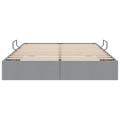 Storage Bed with Storage Light Grey 135 x 190 cm Fabric