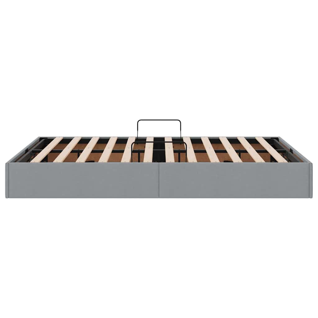 Storage Bed with Storage Light Grey 135 x 190 cm Fabric