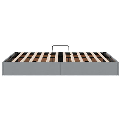 Storage Bed with Storage Light Grey 135 x 190 cm Fabric