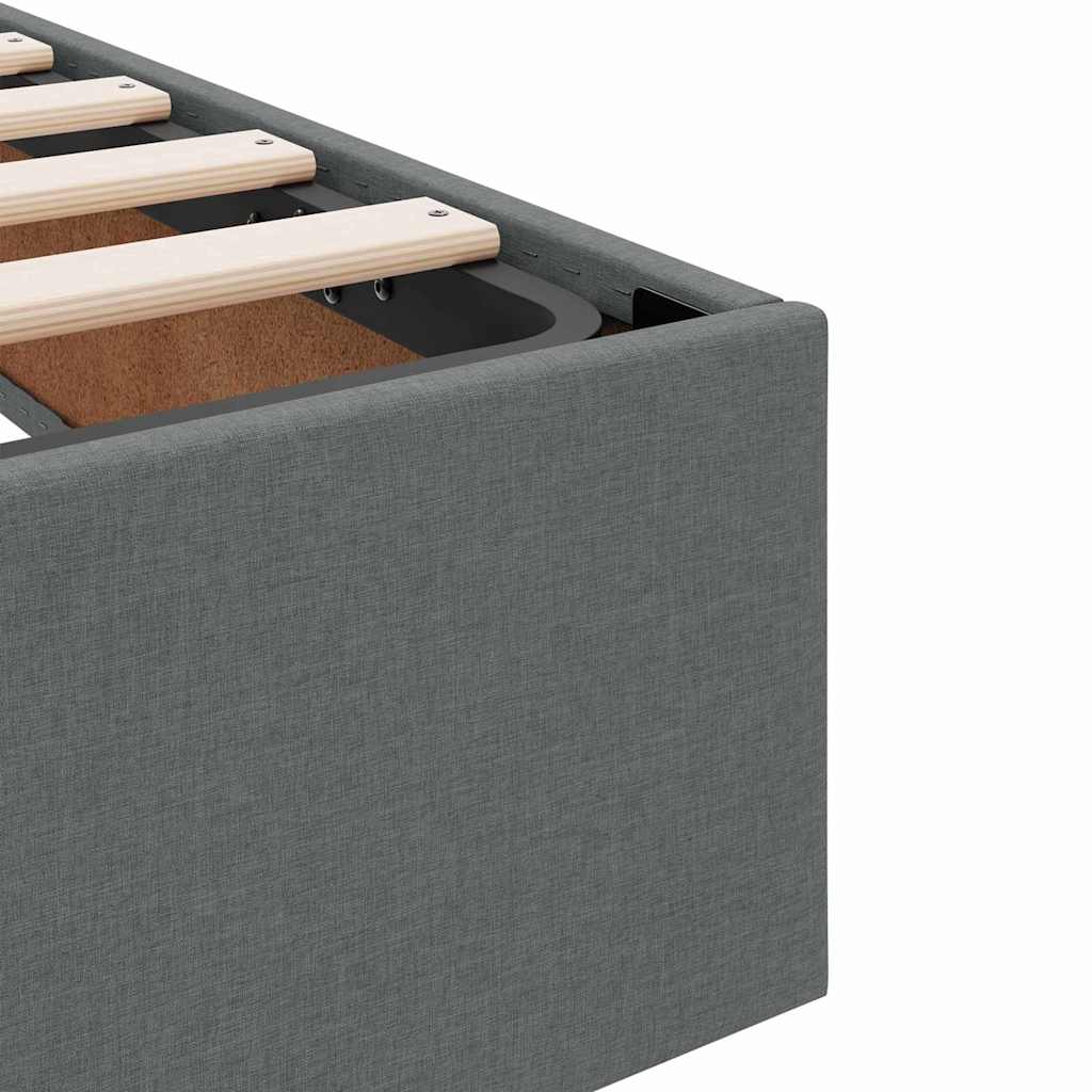 Storage Bed with Storage Dark Grey 135 x 190 cm Fabric