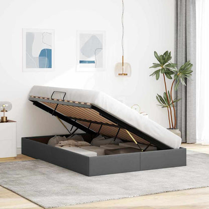 Storage Bed with Storage Dark Grey 135 x 190 cm Fabric