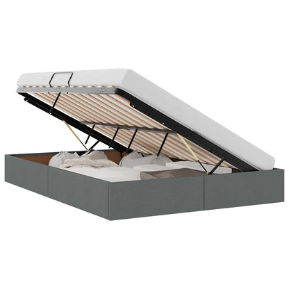 Storage Bed with Storage Dark Grey 135 x 190 cm Fabric