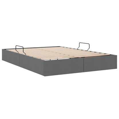 Storage Bed with Storage Dark Grey 135 x 190 cm Fabric