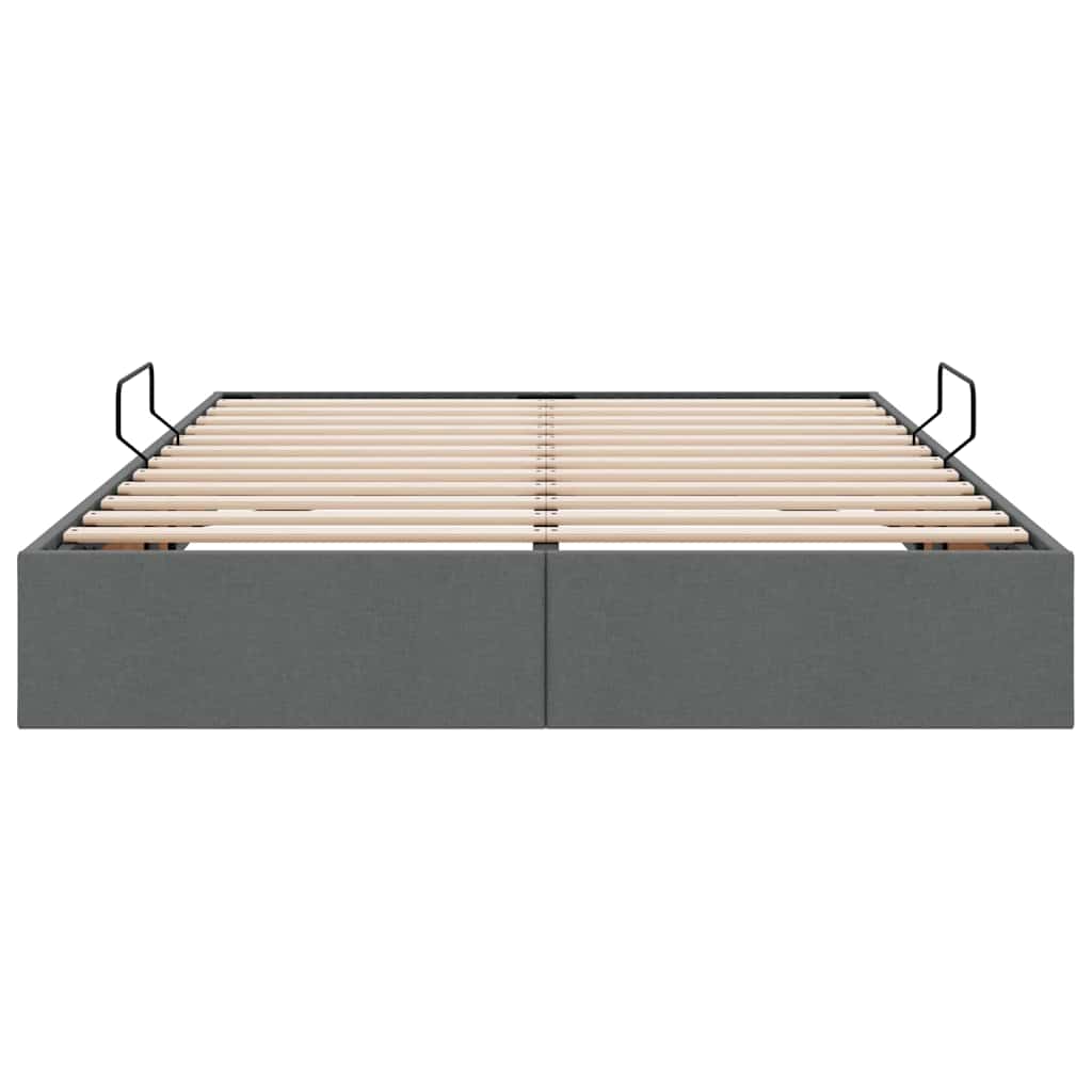 Storage Bed with Storage Dark Grey 135 x 190 cm Fabric