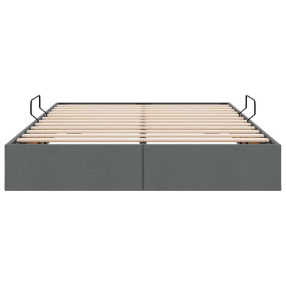 Storage Bed with Storage Dark Grey 135 x 190 cm Fabric