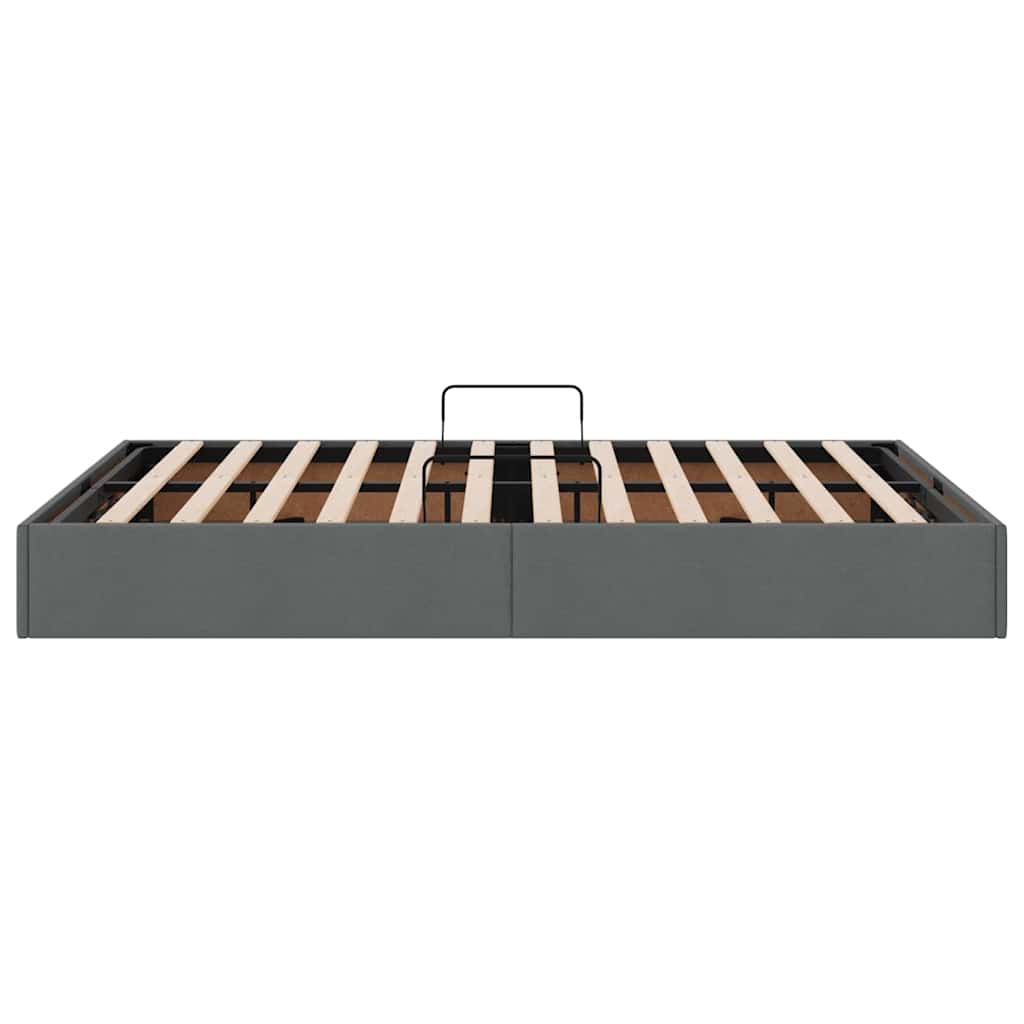 Storage Bed with Storage Dark Grey 135 x 190 cm Fabric