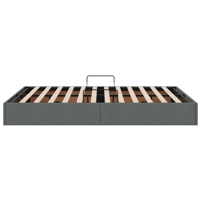 Storage Bed with Storage Dark Grey 135 x 190 cm Fabric