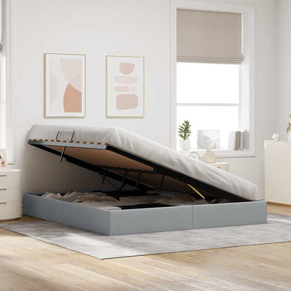 Storage Bed with Storage Light Grey 180 x 200 cm Fabric