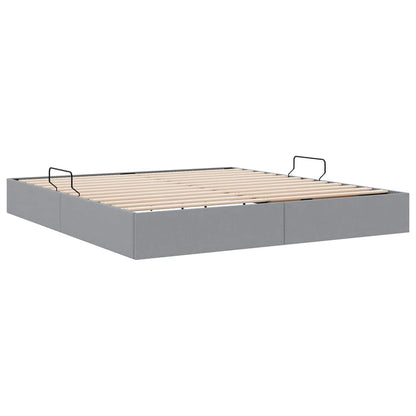 Storage Bed with Storage Light Grey 180 x 200 cm Fabric