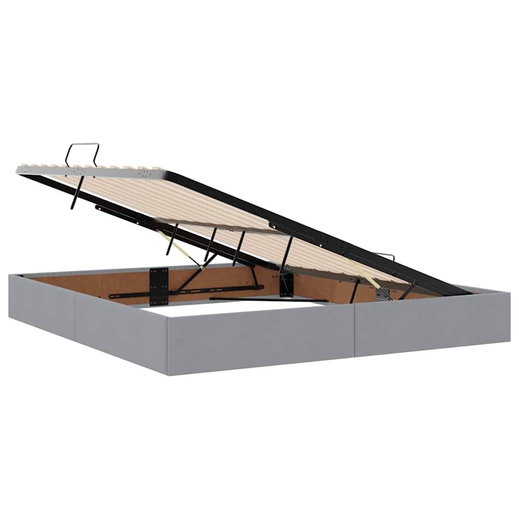 Storage Bed with Storage Light Grey 180 x 200 cm Fabric