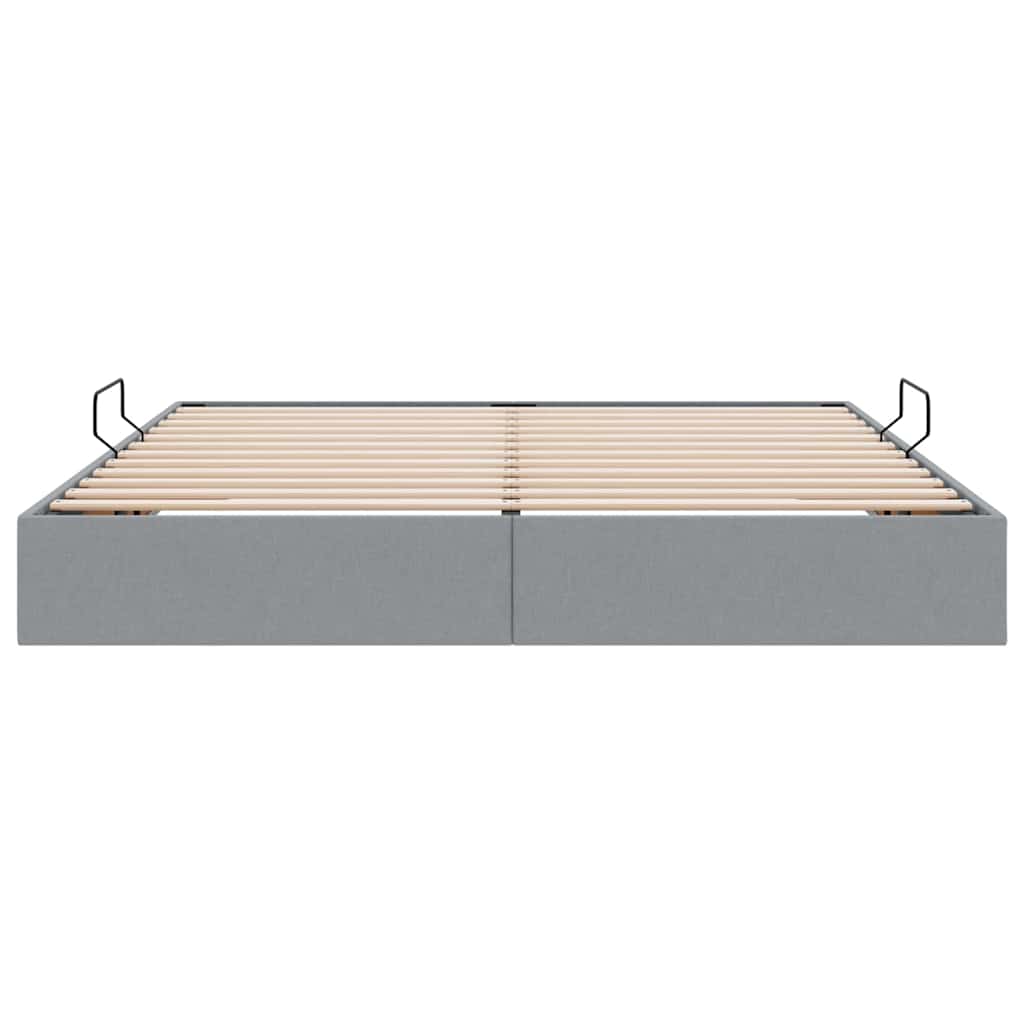 Storage Bed with Storage Light Grey 180 x 200 cm Fabric