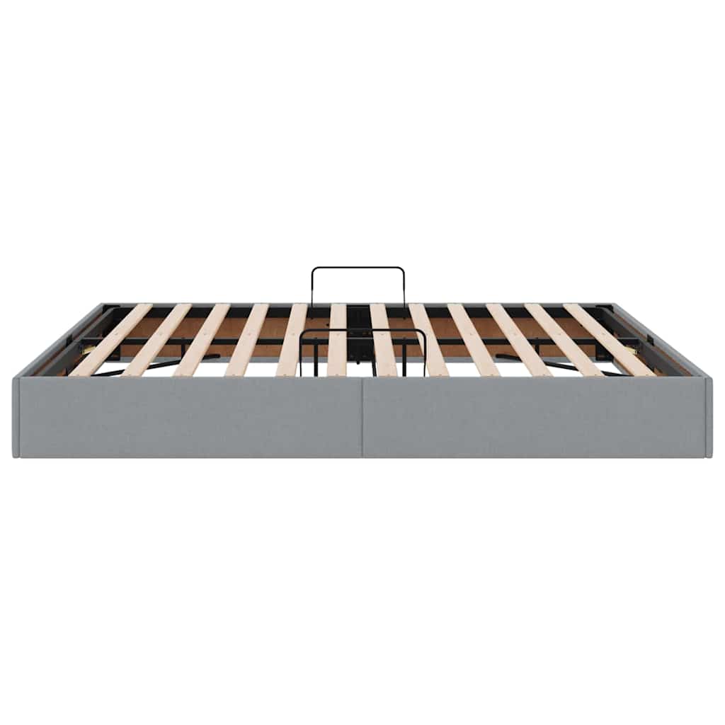 Storage Bed with Storage Light Grey 180 x 200 cm Fabric