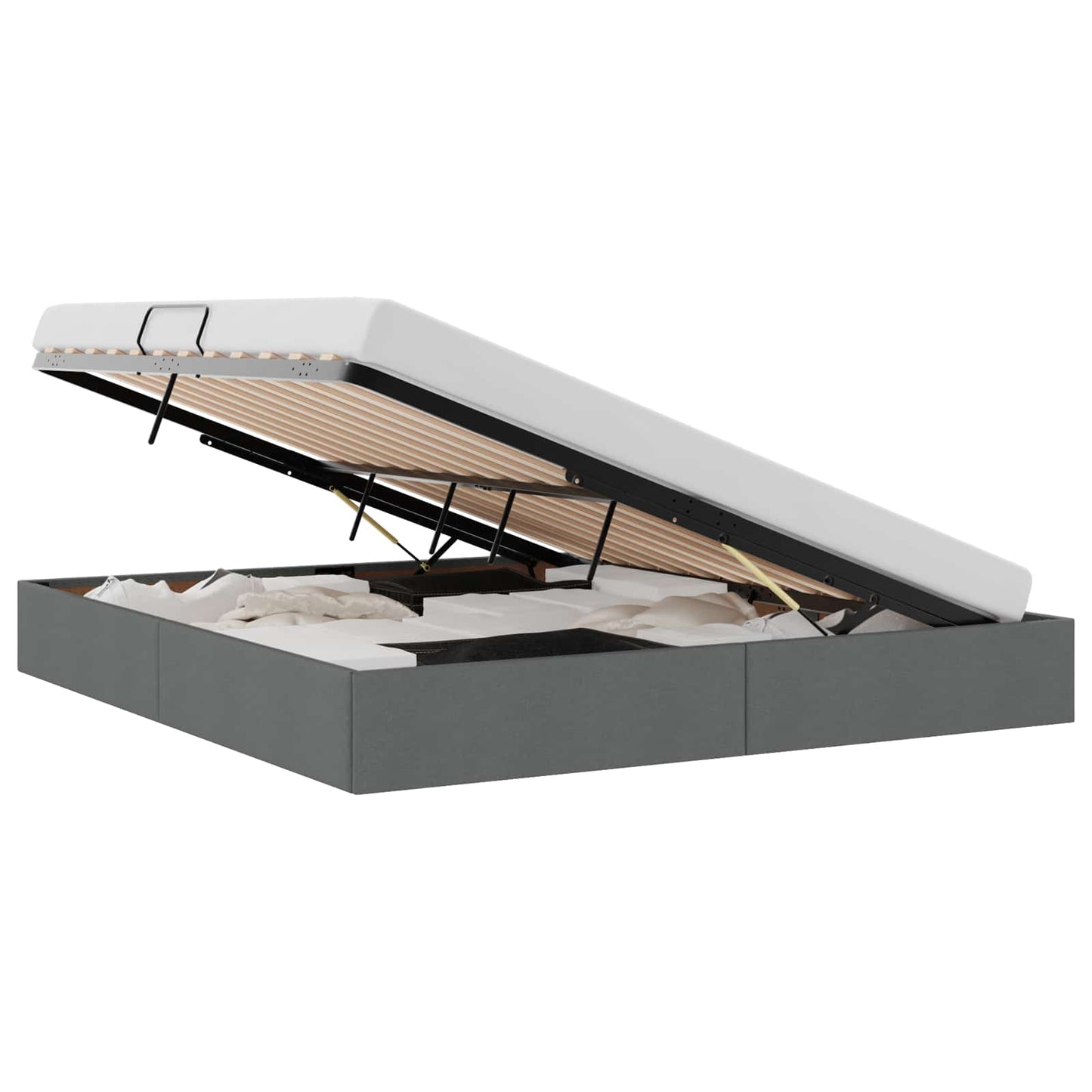 Storage Bed with Storage Dark Grey 180 x 200 cm Fabric