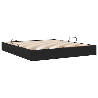 Storage Bed with Storage Black 180 x 200 cm Fabric