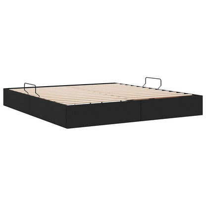 Storage Bed with Storage Black 180 x 200 cm Fabric
