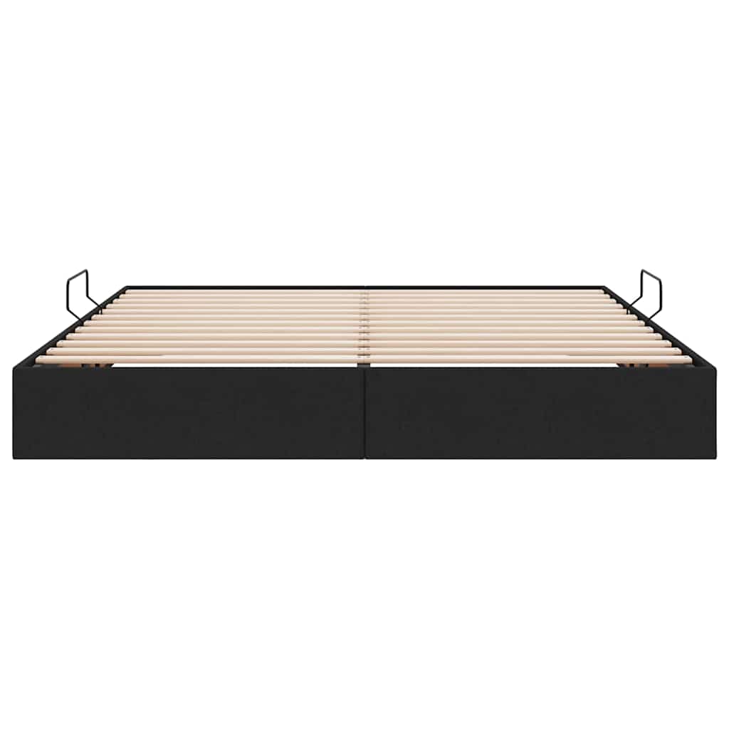 Storage Bed with Storage Black 180 x 200 cm Fabric