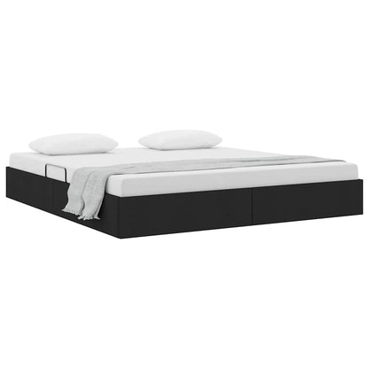 Storage Bed with Storage Black 180 x 200 cm Fabric