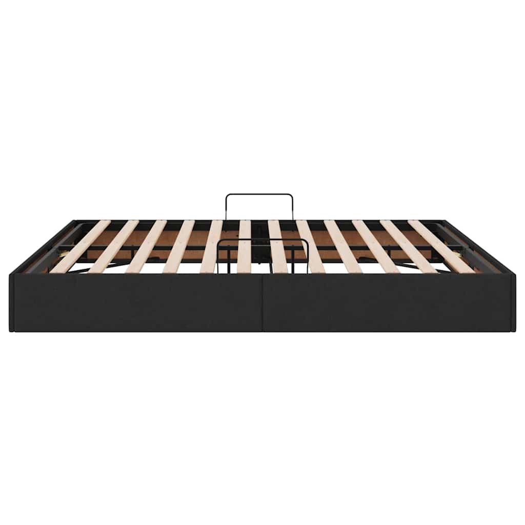 Storage Bed with Storage Black 180 x 200 cm Fabric
