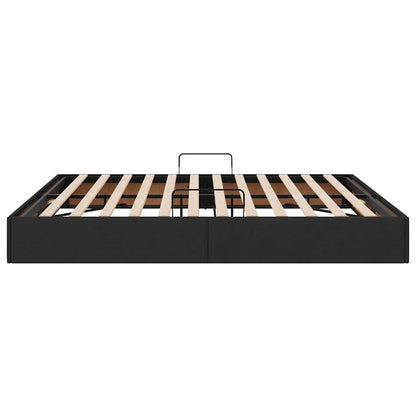 Storage Bed with Storage Black 180 x 200 cm Fabric
