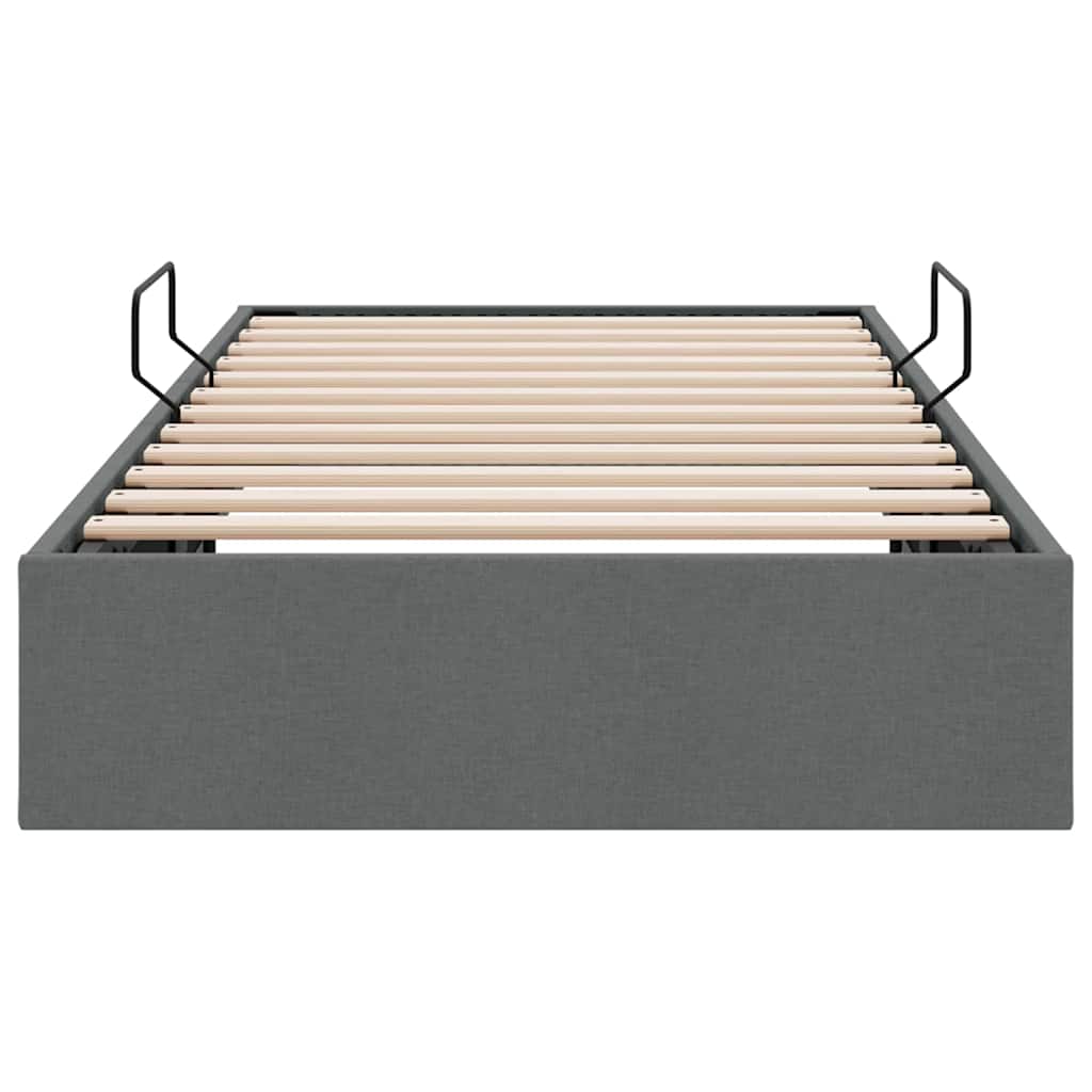 Storage Bed with Storage Dark Grey 100 x 190 cm Fabric