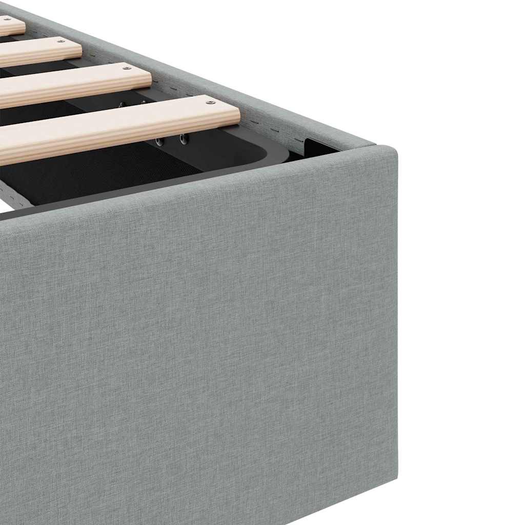 Storage Bed with Storage Light Grey 203 x 100 cm Fabric