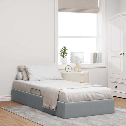 Storage Bed with Storage Light Grey 203 x 100 cm Fabric