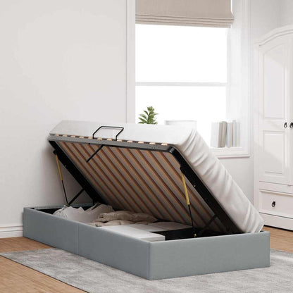 Storage Bed with Storage Light Grey 203 x 100 cm Fabric