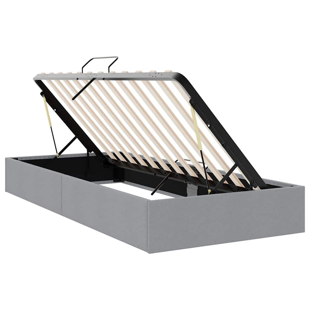 Storage Bed with Storage Light Grey 203 x 100 cm Fabric