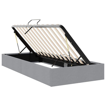 Storage Bed with Storage Light Grey 203 x 100 cm Fabric
