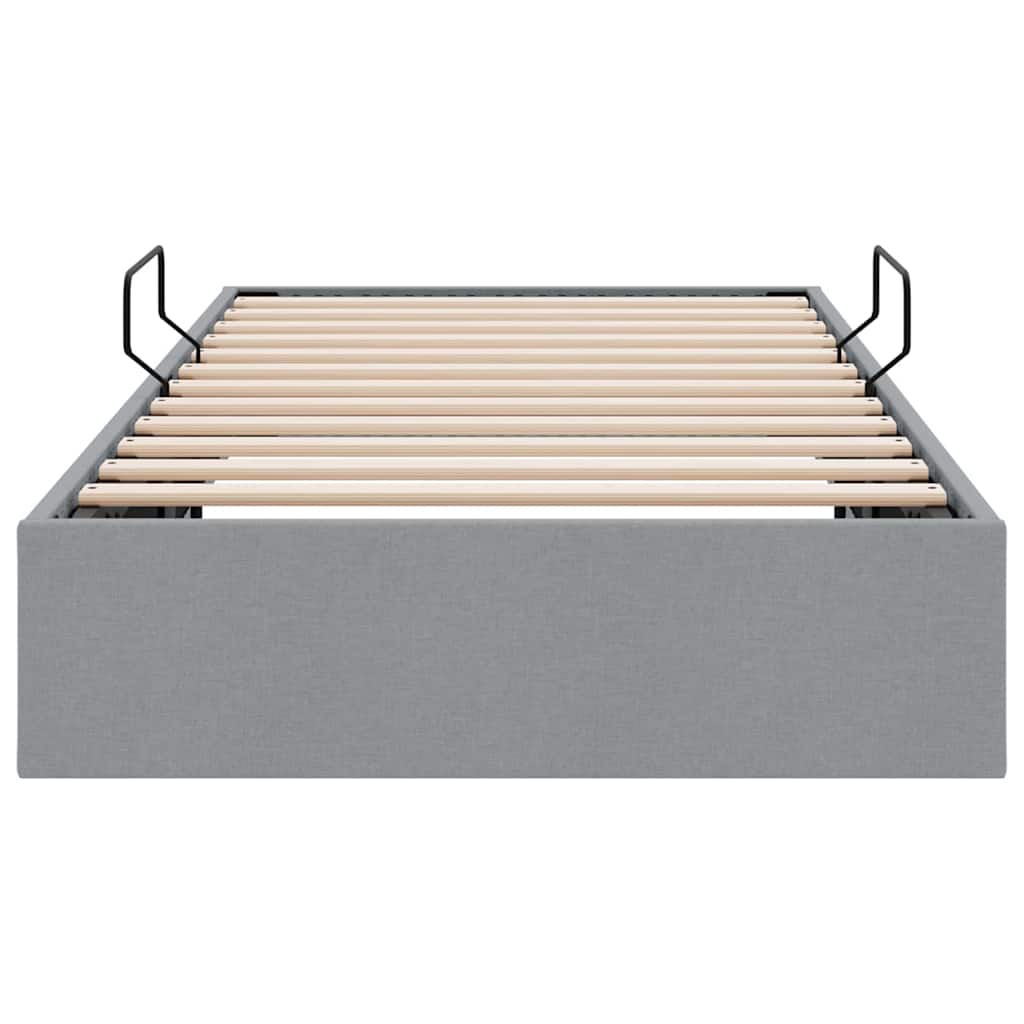 Storage Bed with Storage Light Grey 203 x 100 cm Fabric