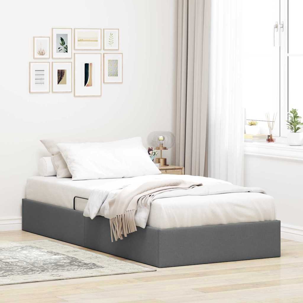 Storage Bed with Storage Dark Grey 203 x 100 cm Fabric