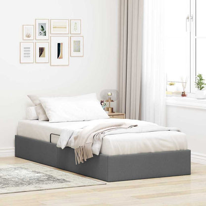 Storage Bed with Storage Dark Grey 203 x 100 cm Fabric