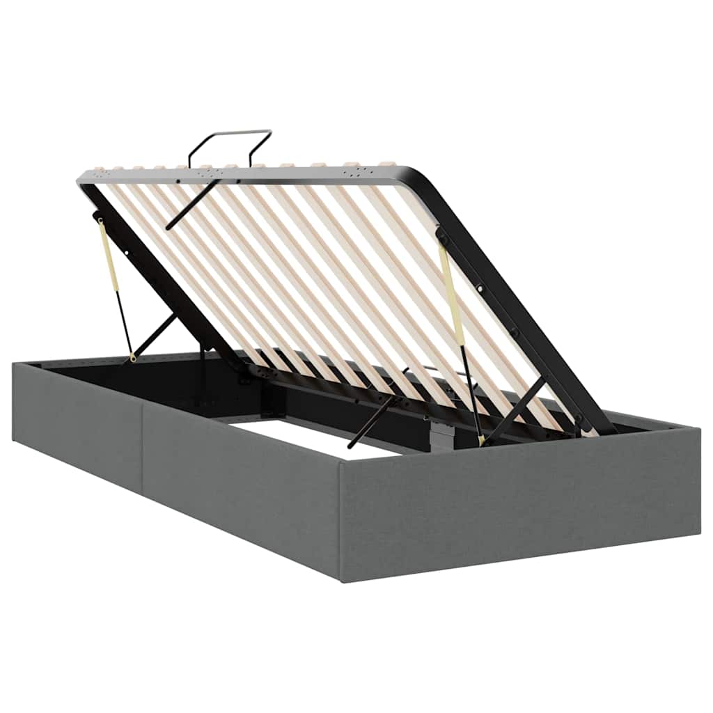 Storage Bed with Storage Dark Grey 203 x 100 cm Fabric
