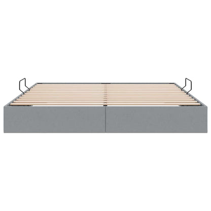 Storage Bed with Storage Light Grey 193 x 203 cm Fabric
