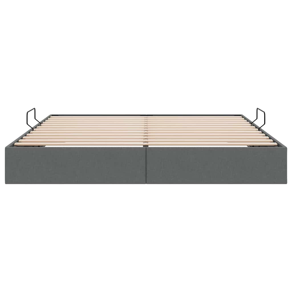 Storage Bed with Storage Dark Grey 193 x 203 cm Fabric