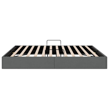 Storage Bed with Storage Dark Grey 193 x 203 cm Fabric