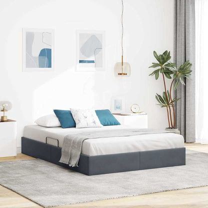 Storage Bed with Storage Dark Grey 135 x 190 cm Velvet
